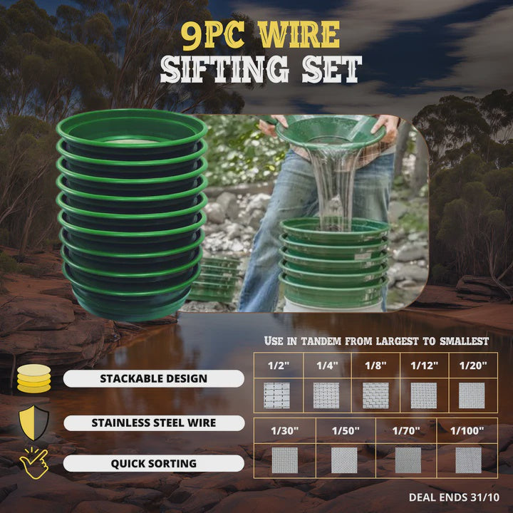9pc Wire Sifting Pan Set