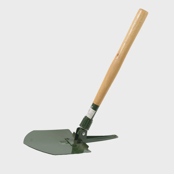 Folding Shovel and Pick Wooden Handle