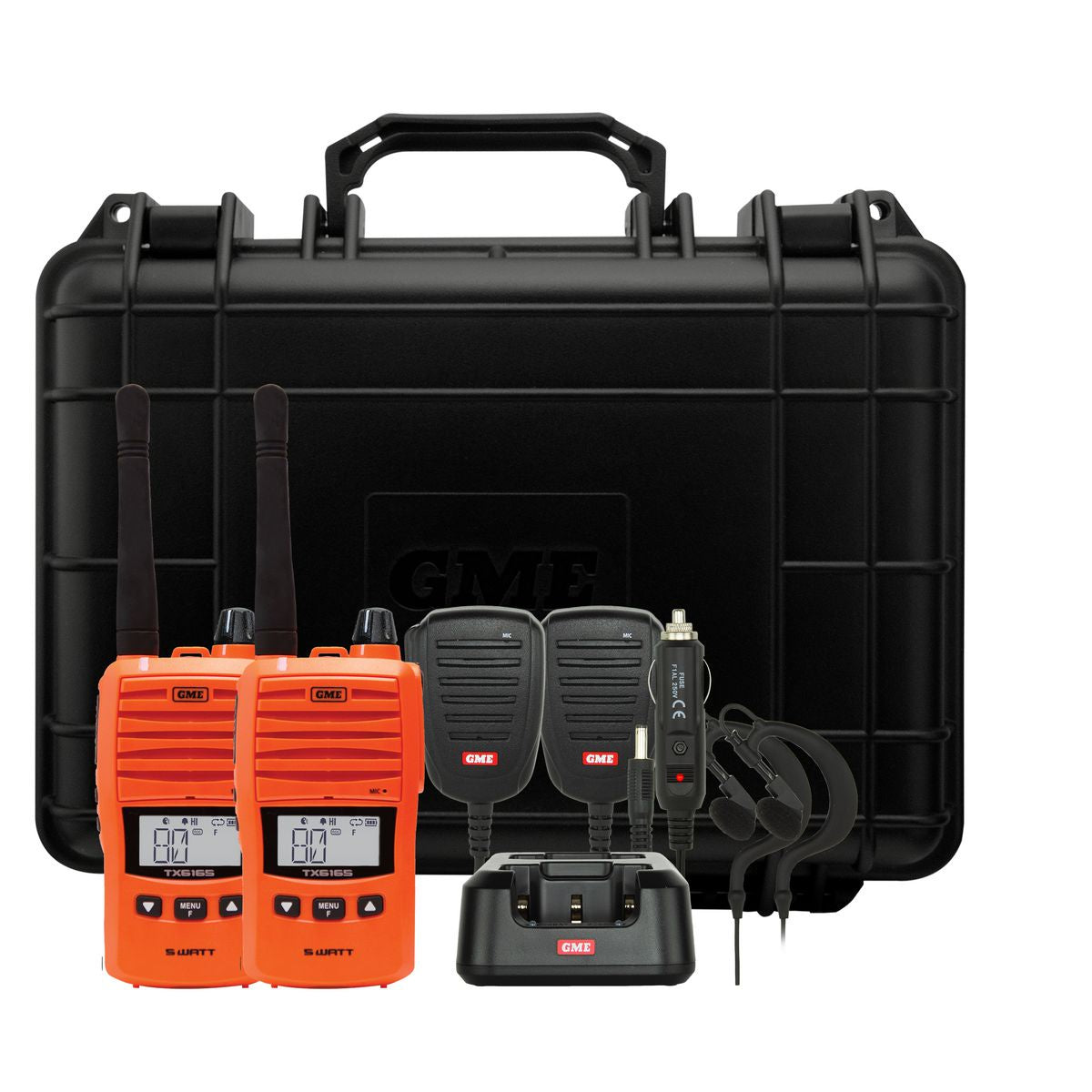 GME 5W UHF Radio Twin Pack Orange
