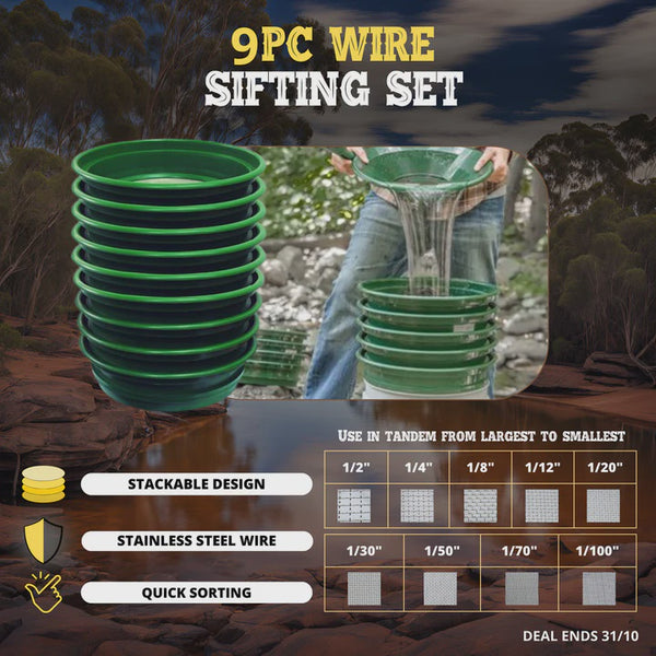 9pc Wire Sifting Pan Set